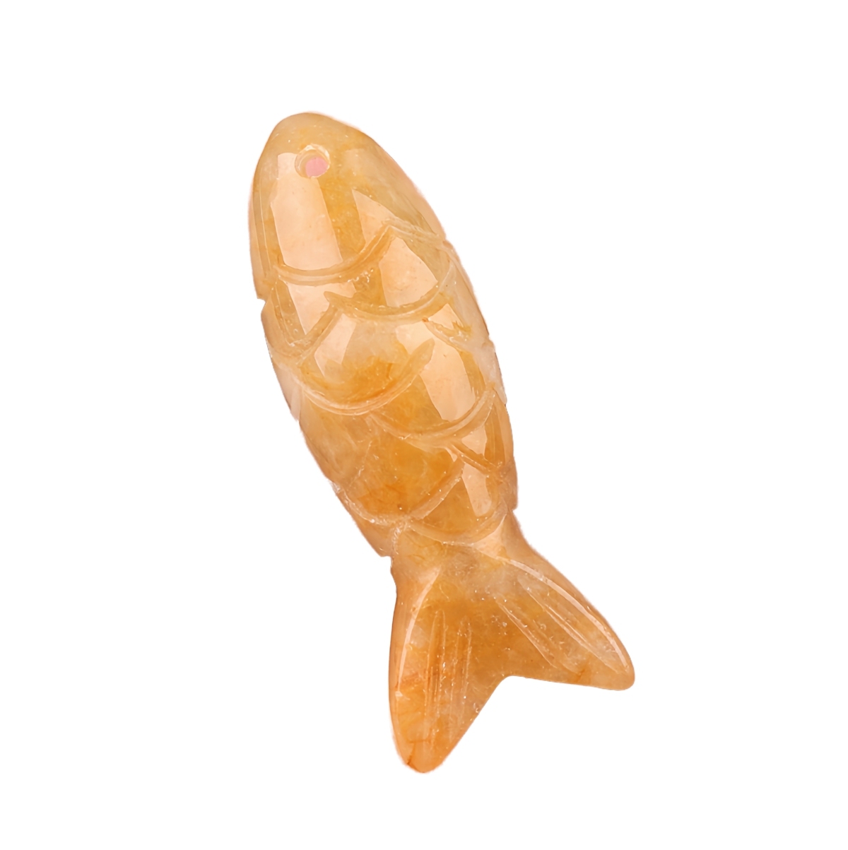 15x40mm 3D Carved Fish Gemstone Pendant for Making Jewelry