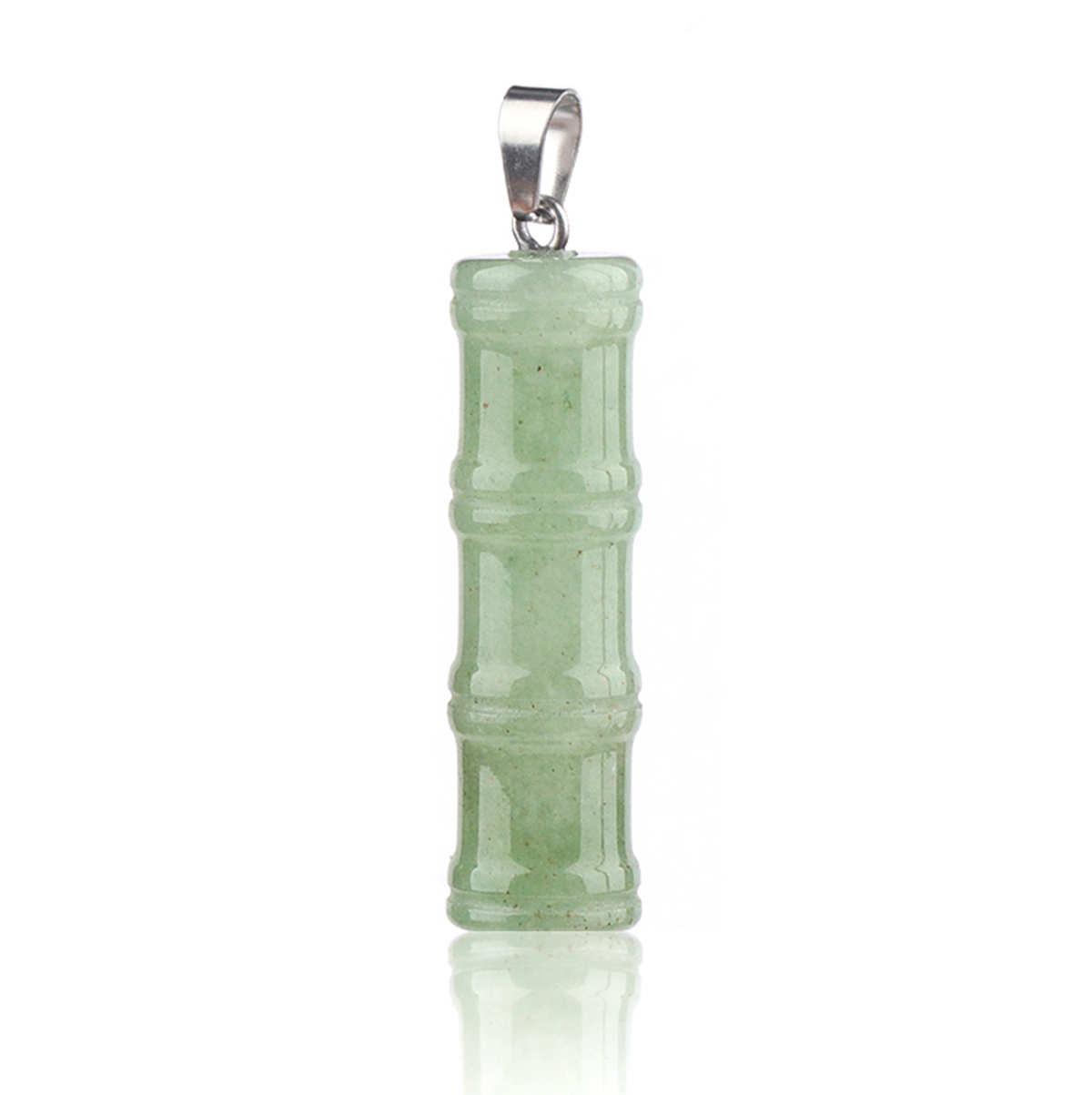 2x40mm Bamboo Segment Gemstone Pendant, 3D Carved Natural Stone Charm for DIY Jewelry Making, Necklace, Bracelet Crafting