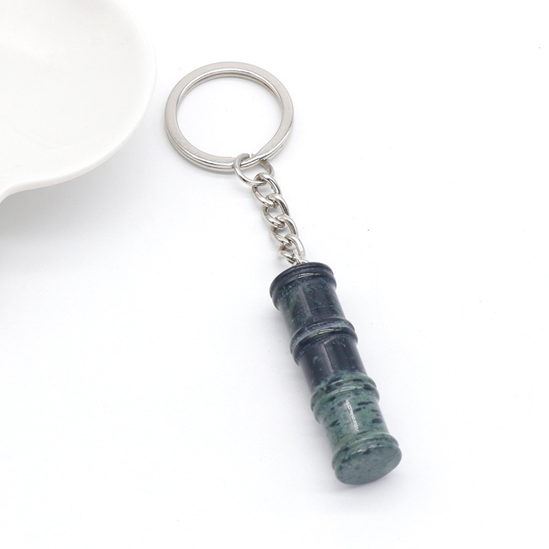 12x40mm Bamboo Gemstone Pendant Keychain