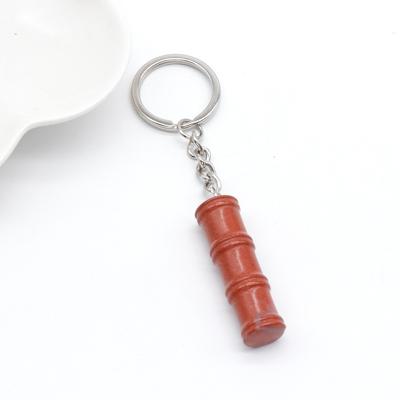 12x40mm Bamboo Gemstone Pendant Keychain