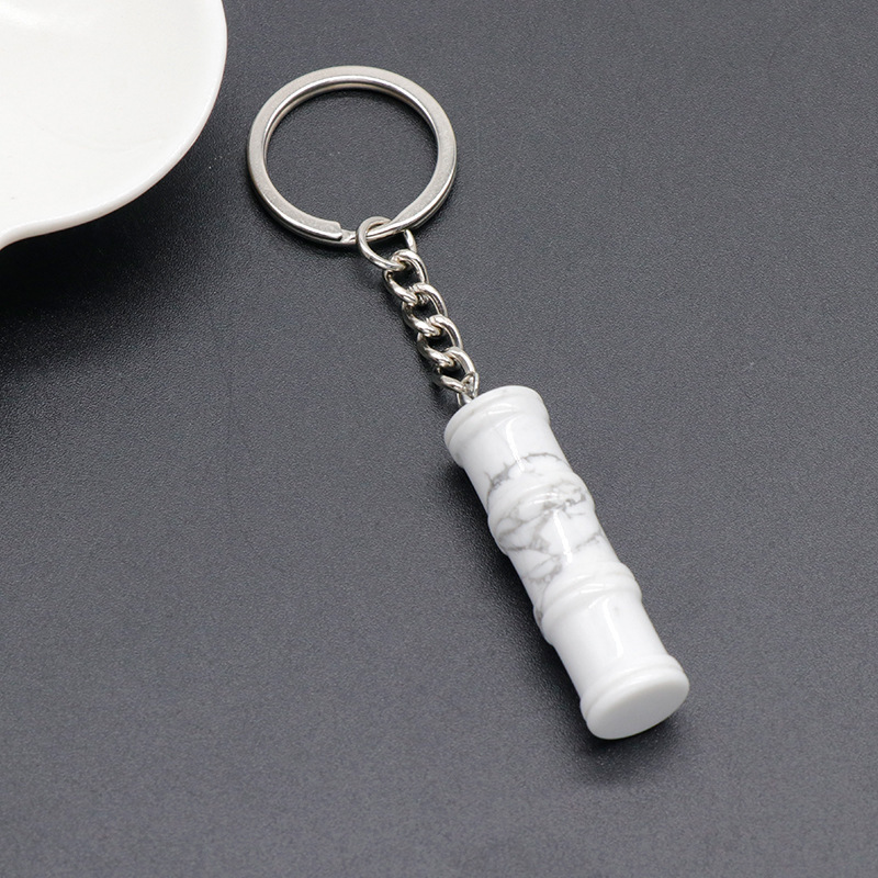 12x40mm Bamboo Gemstone Pendant Keychain