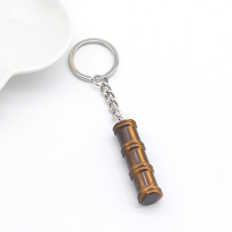 12x40mm Bamboo Gemstone Pendant Keychain