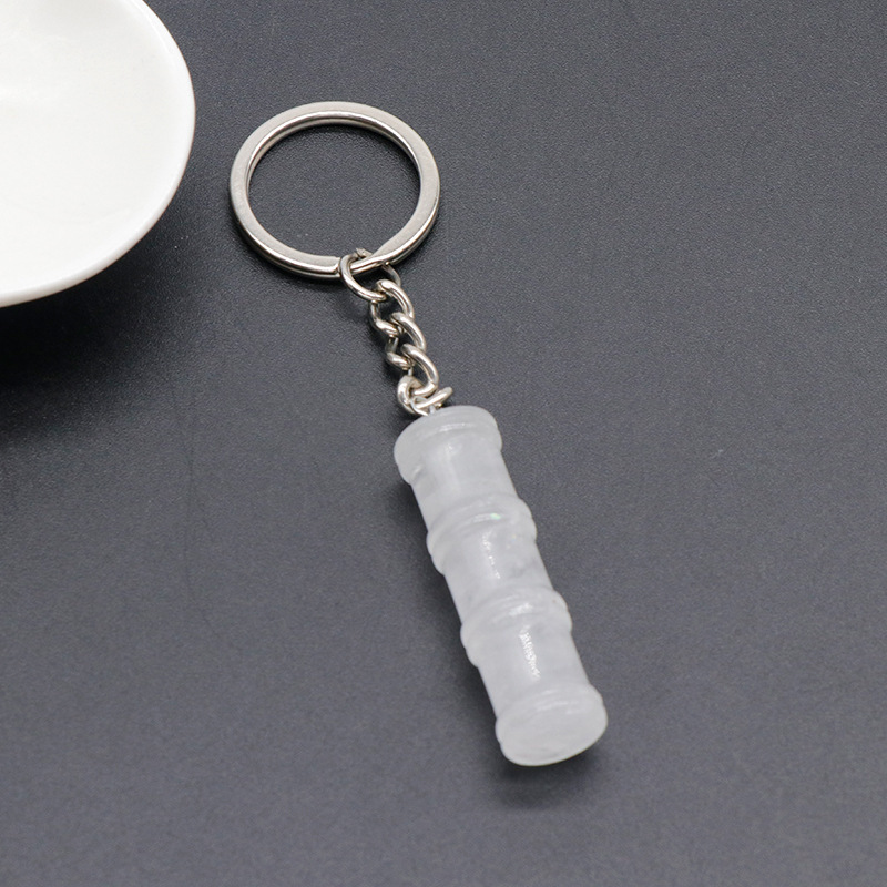 12x40mm Bamboo Gemstone Pendant Keychain
