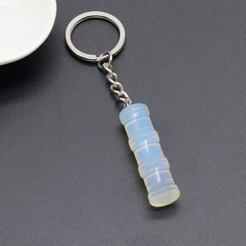 12x40mm Bamboo Gemstone Pendant Keychain