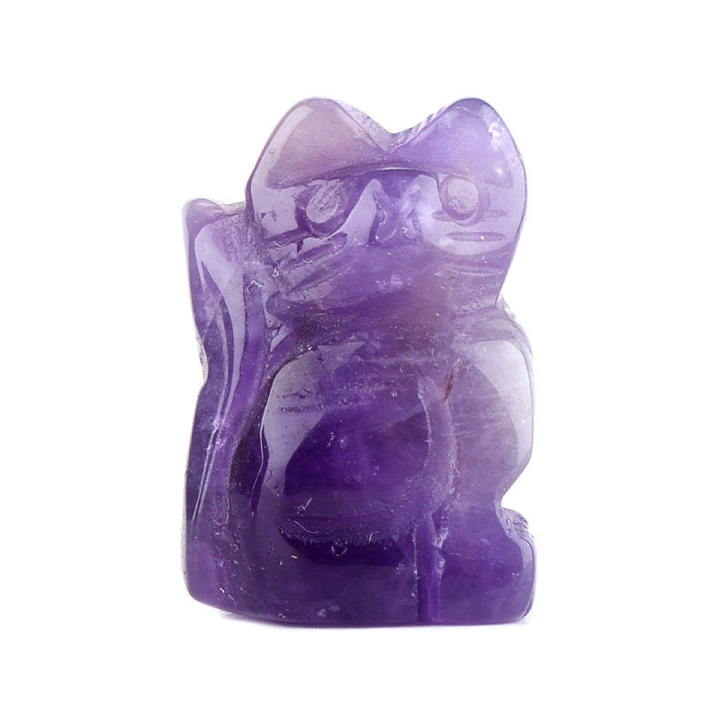 Handmade Carved 1.0Inch Maneki-Neko Figurine | Gemstone Lucky Cat | Wealth & Prosperity Charm