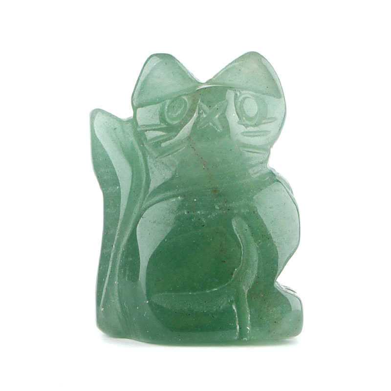 Handmade Carved 1.0Inch Maneki-Neko Figurine | Gemstone Lucky Cat | Wealth & Prosperity Charm