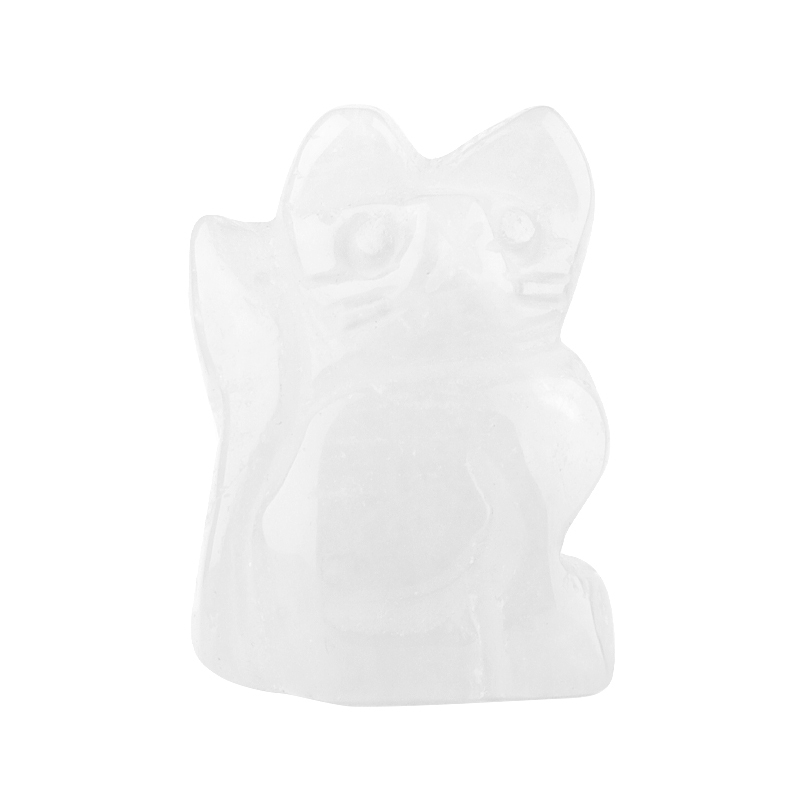 Handmade Carved 1.0Inch Maneki-Neko Figurine | Gemstone Lucky Cat | Wealth & Prosperity Charm