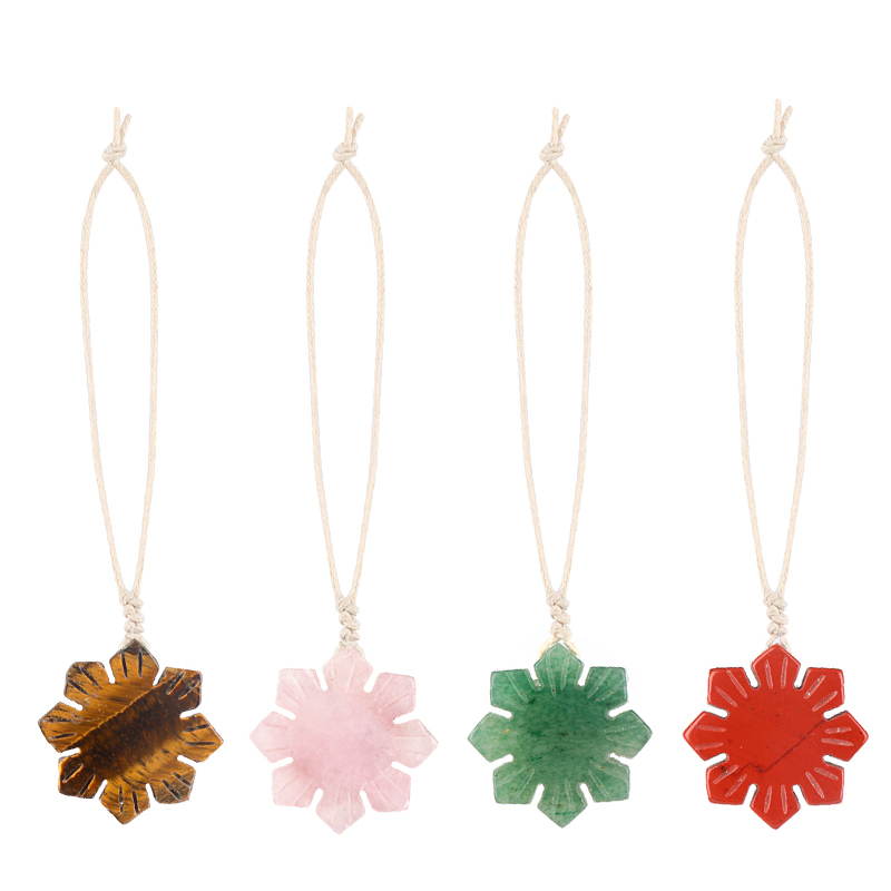 30mm Snowflake Gemstone Pendant Charms for Home Decoration