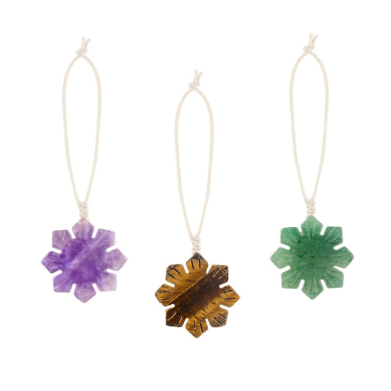30mm Snowflake Gemstone Pendant Charms for Home Decoration