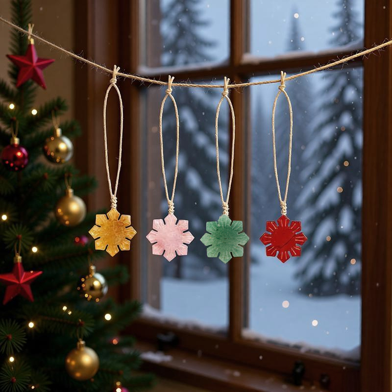 30mm Snowflake Gemstone Pendant for Home Decoration