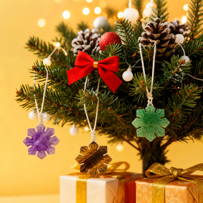 30mm Snowflake Gemstone Pendant for Home Decoration