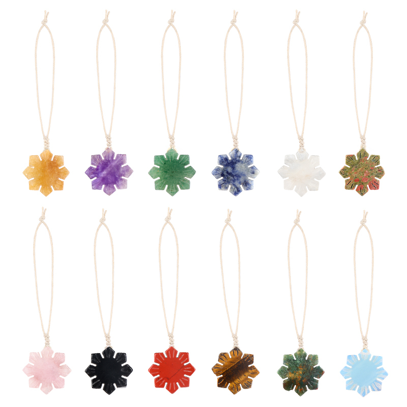 30mm Snowflake Gemstone Pendant Charms for Home Decoration