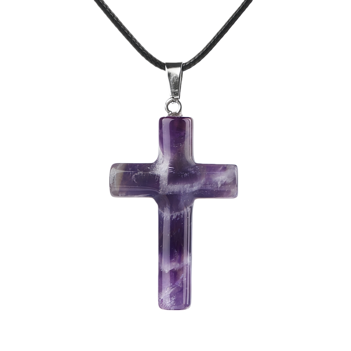 Natural Gemstone Cross Pendant for Making Jewelry-27x40MM