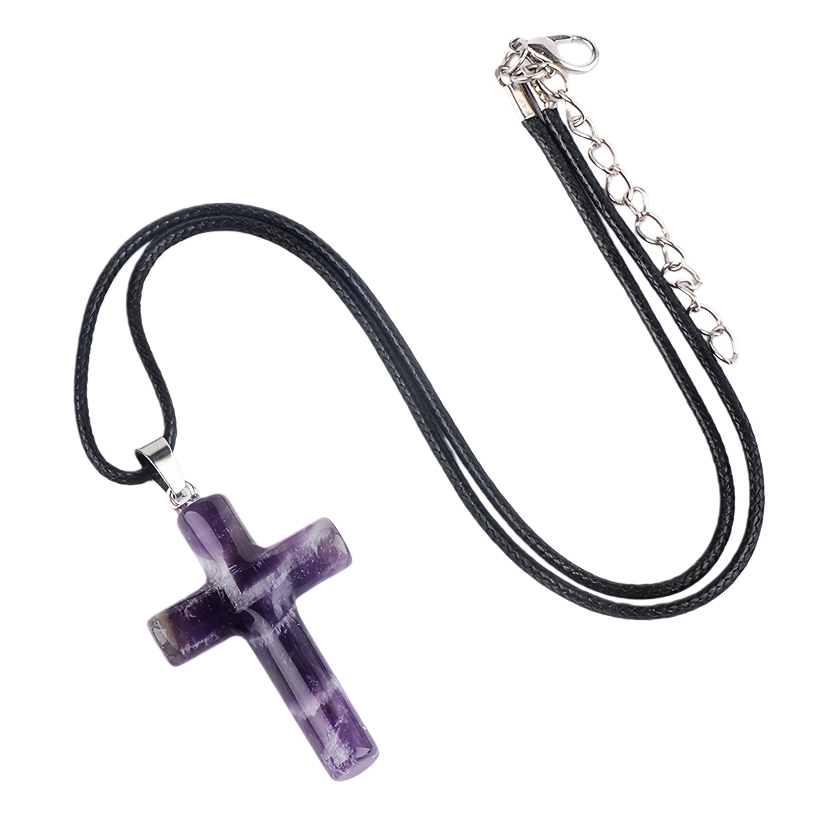 Natural Gemstone Cross Pendant for Making Jewelry-27x40MM