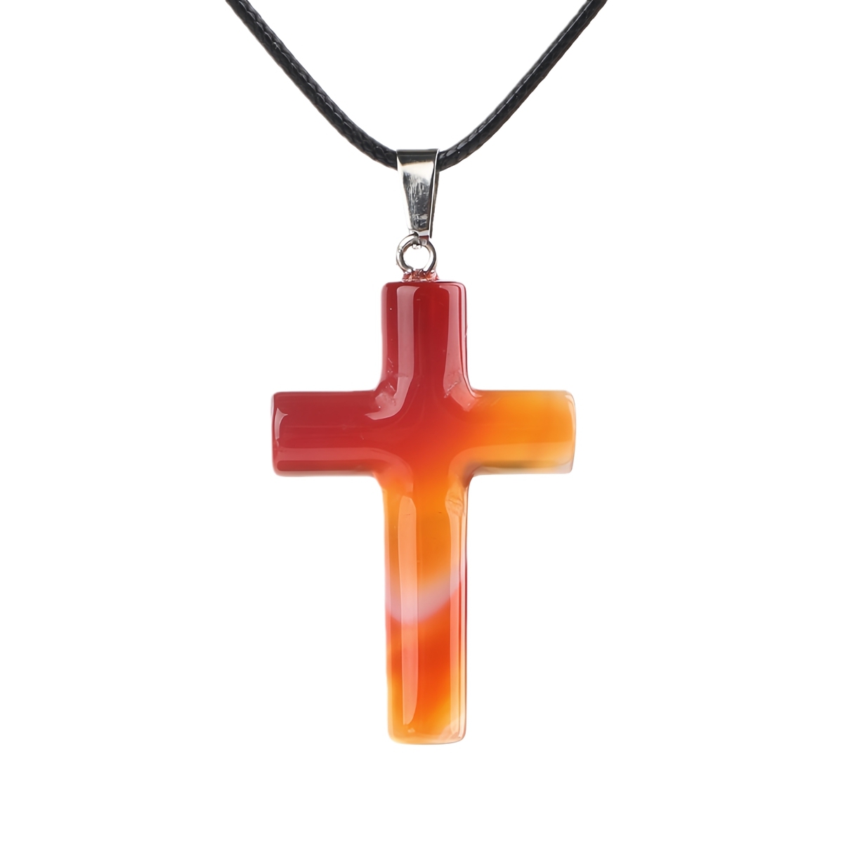 Natural Gemstone Cross Pendant for Making Jewelry-27x40MM