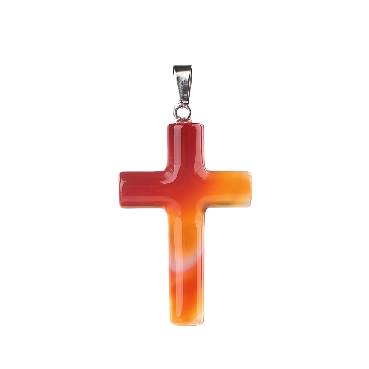 Natural Gemstone Cross Pendant for Making Jewelry-27x40MM