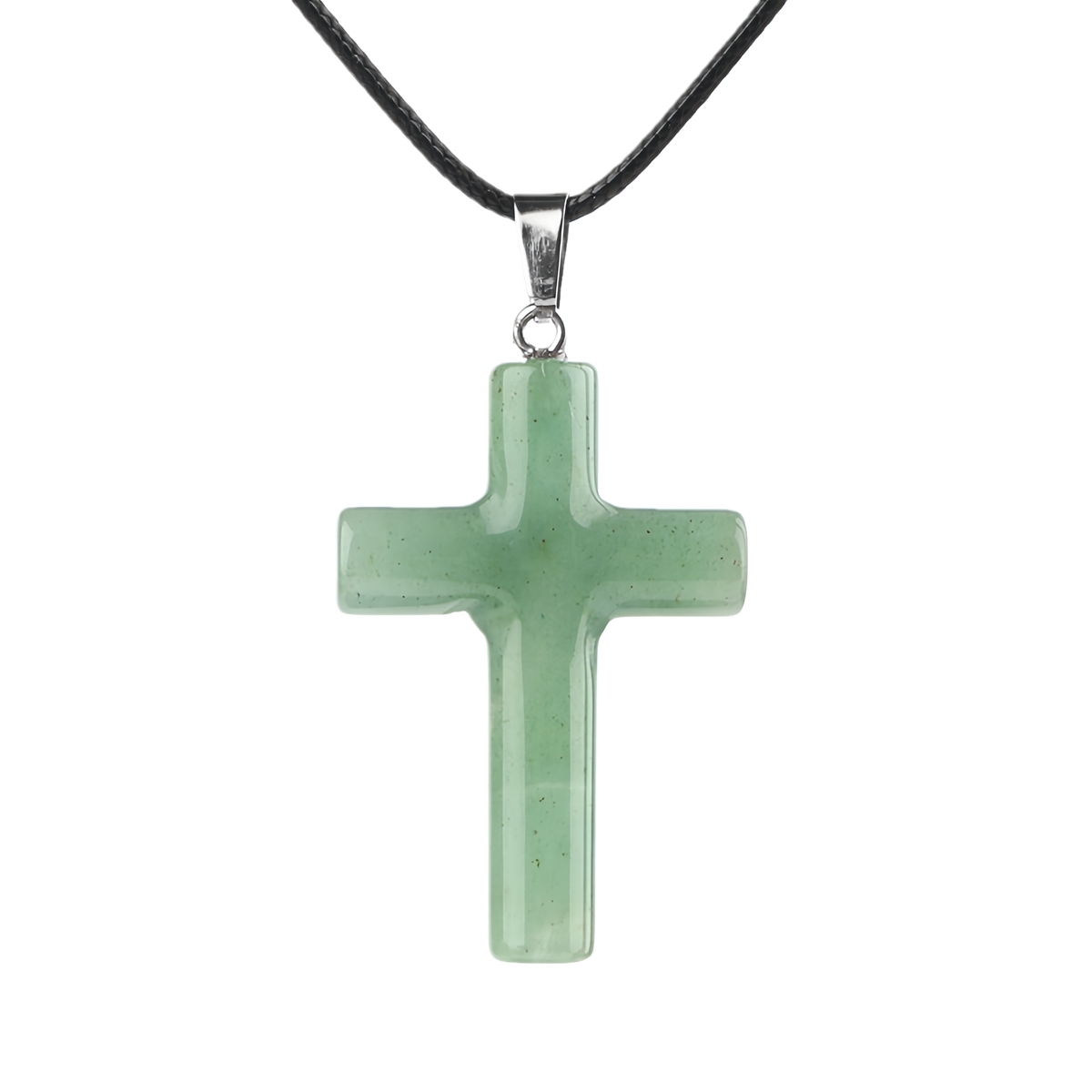 Natural Gemstone Cross Pendant for Making Jewelry-27x40MM