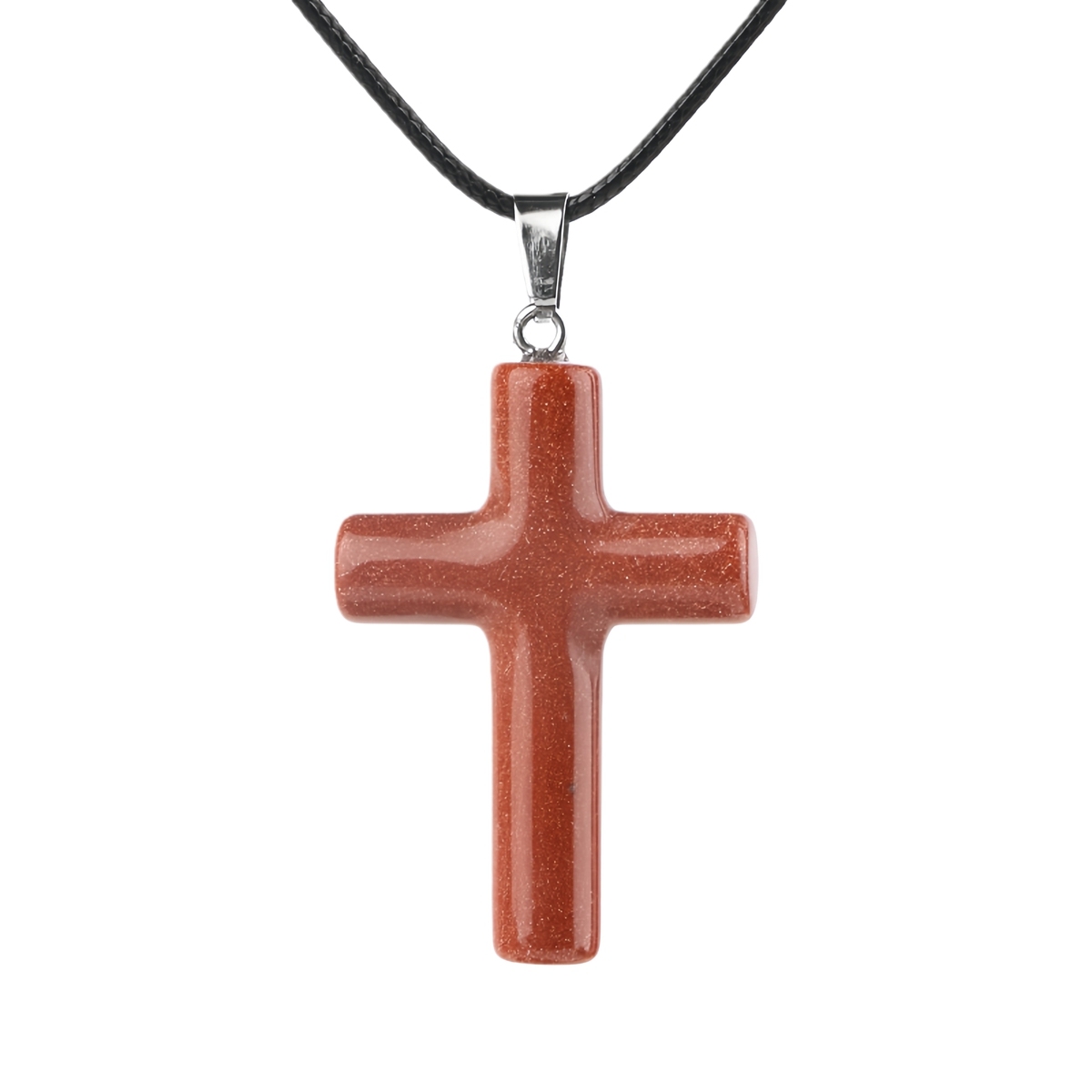 Natural Gemstone Cross Pendant for Making Jewelry-27x40MM
