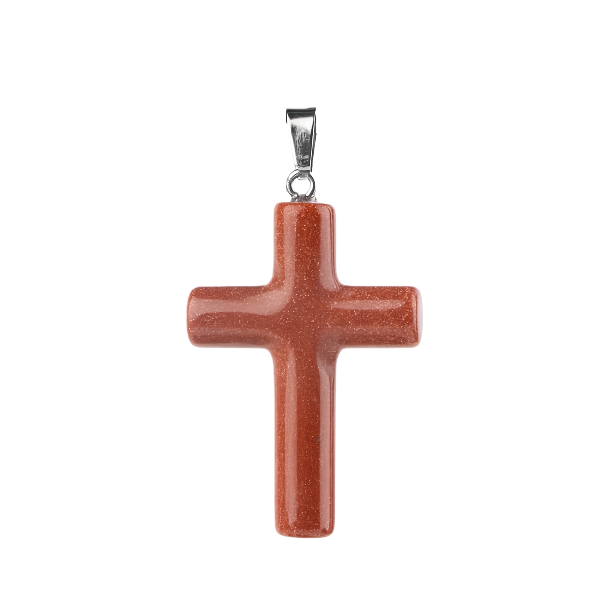 Natural Gemstone Cross Pendant for Making Jewelry-27x40MM