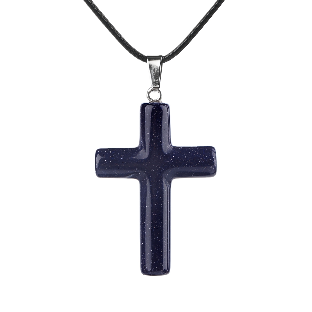 Natural Gemstone Cross Pendant for Making Jewelry-27x40MM