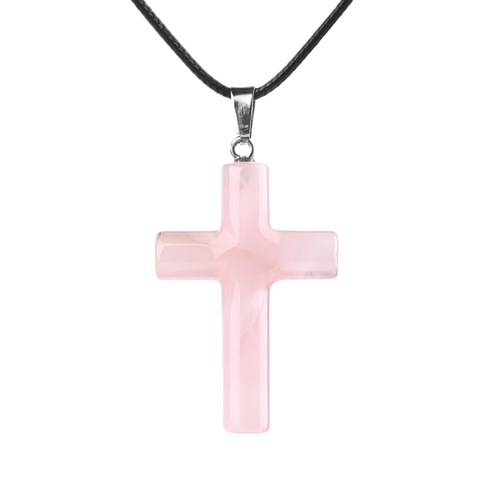 Natural Gemstone Cross Pendant for Making Jewelry-27x40MM