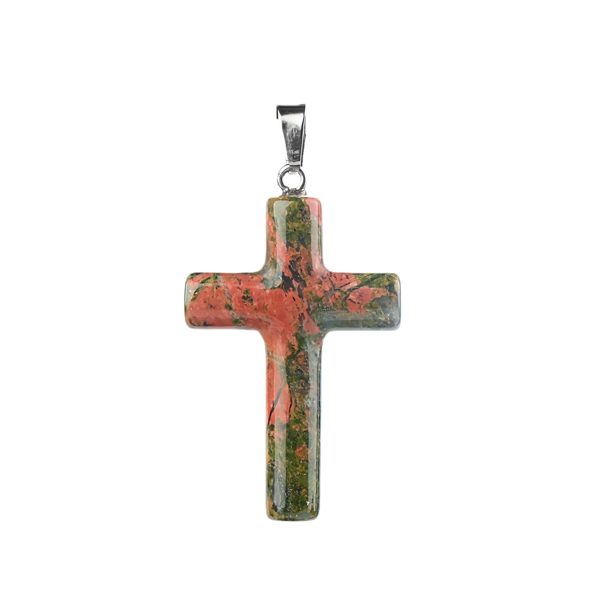 Natural Gemstone Cross Pendant for Making Jewelry-27x40MM