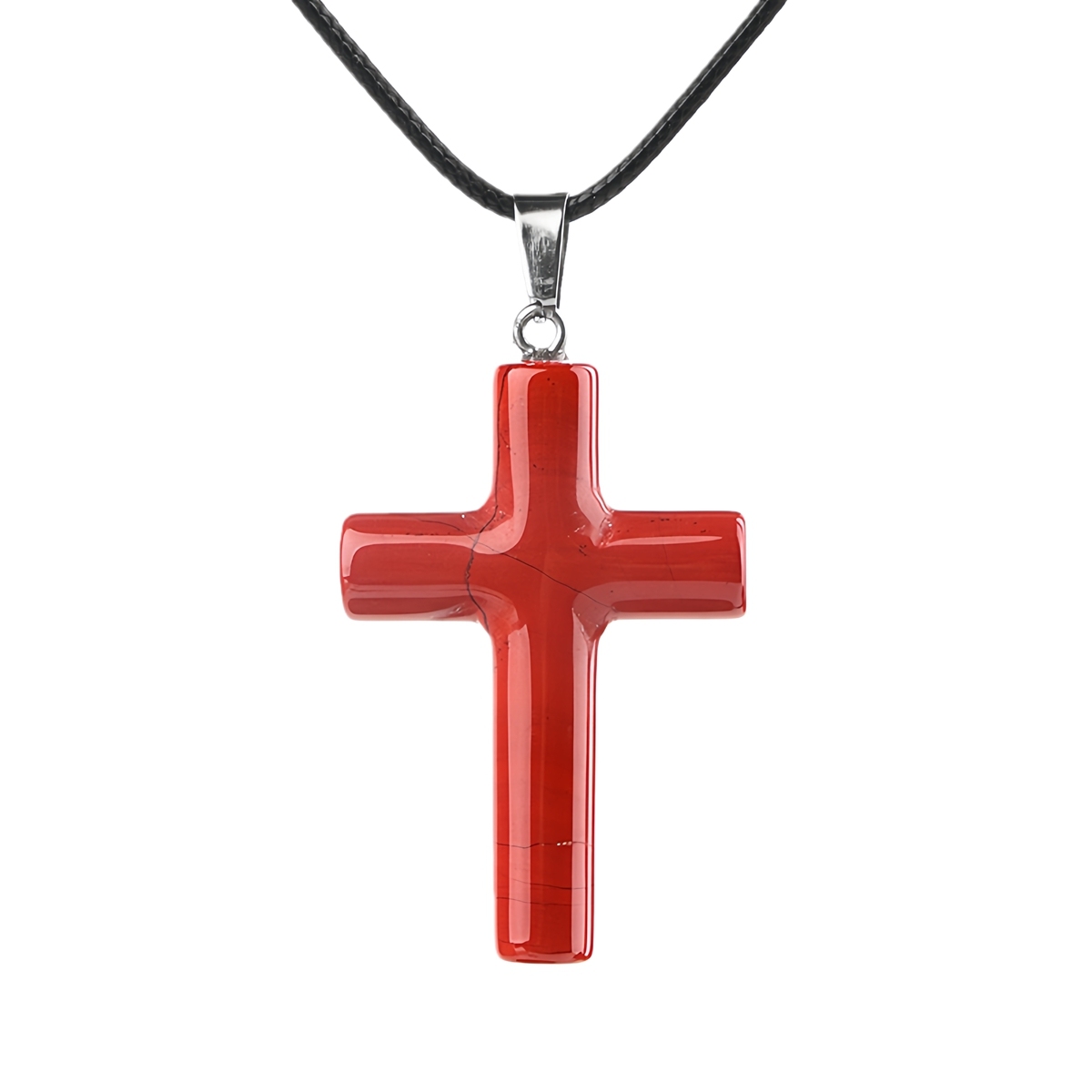 Natural Gemstone Cross Pendant for Making Jewelry-27x40MM