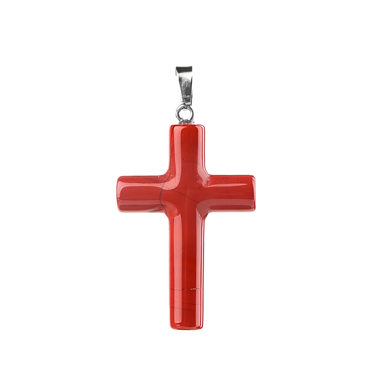 Natural Gemstone Cross Pendant for Making Jewelry-27x40MM