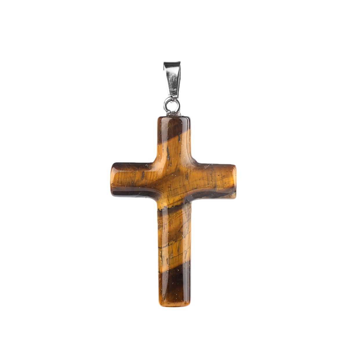 Natural Gemstone Cross Pendant for Making Jewelry-27x40MM