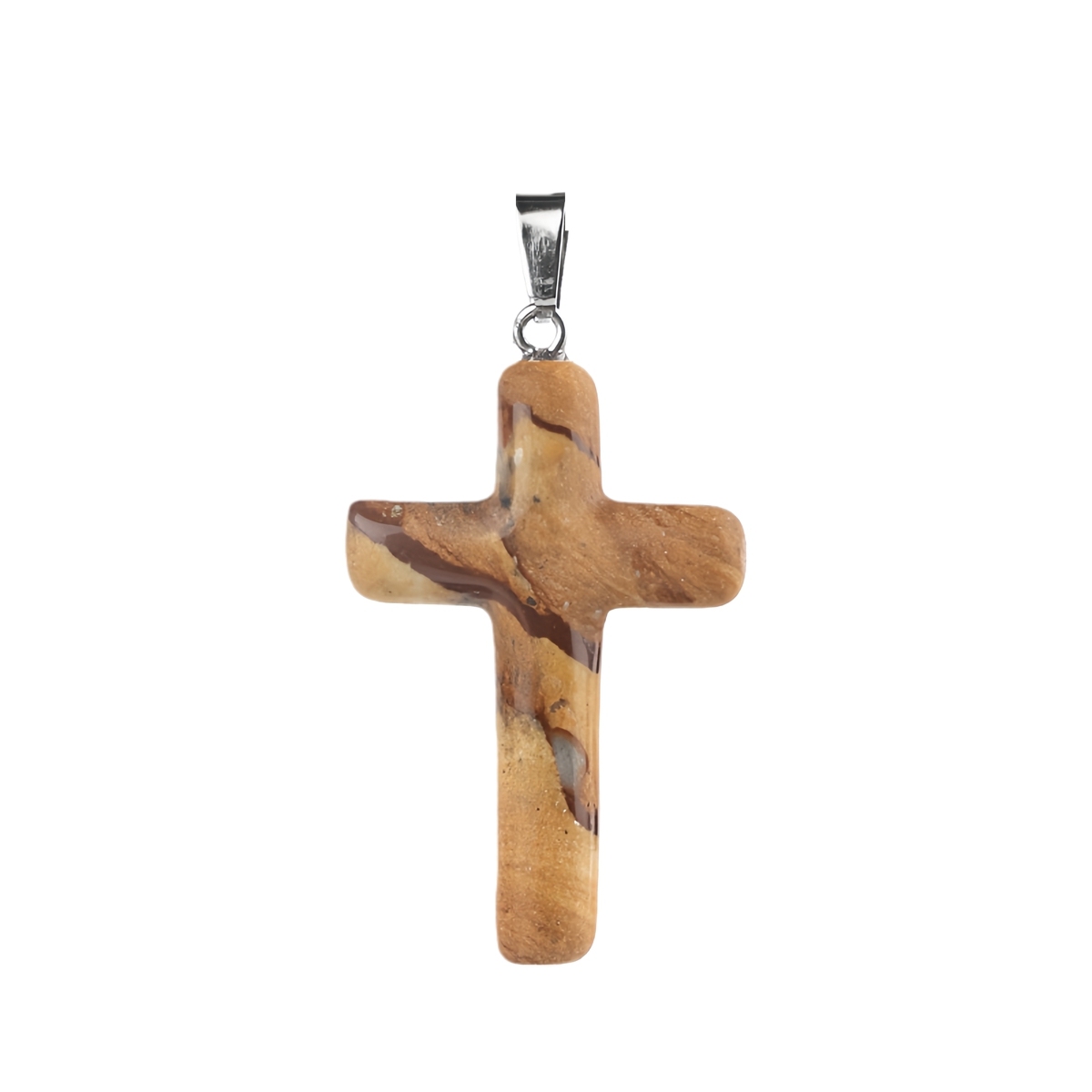 Natural Gemstone Cross Pendant for Making Jewelry-27x40MM