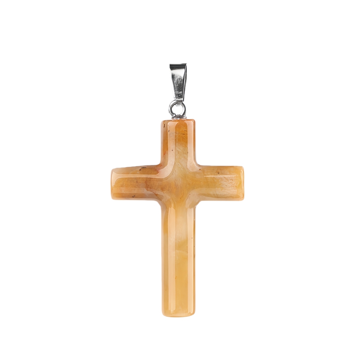 Natural Gemstone Cross Pendant for Making Jewelry-27x40MM