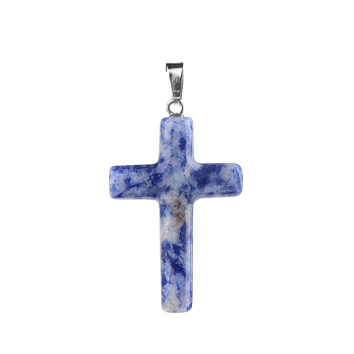 Natural Gemstone Cross Pendant for Making Jewelry-27x40MM