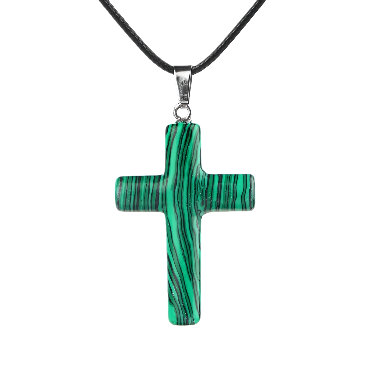 Natural Gemstone Cross Pendant for Making Jewelry-27x40MM