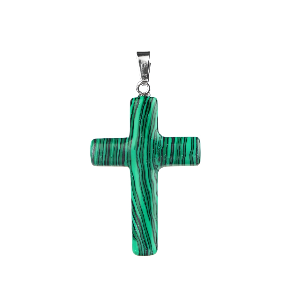 Natural Gemstone Cross Pendant for Making Jewelry-27x40MM