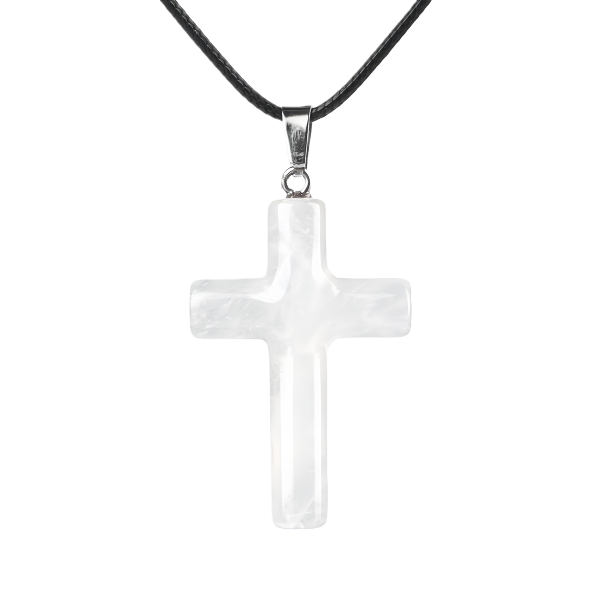 Natural Gemstone Cross Pendant for Making Jewelry-27x40MM