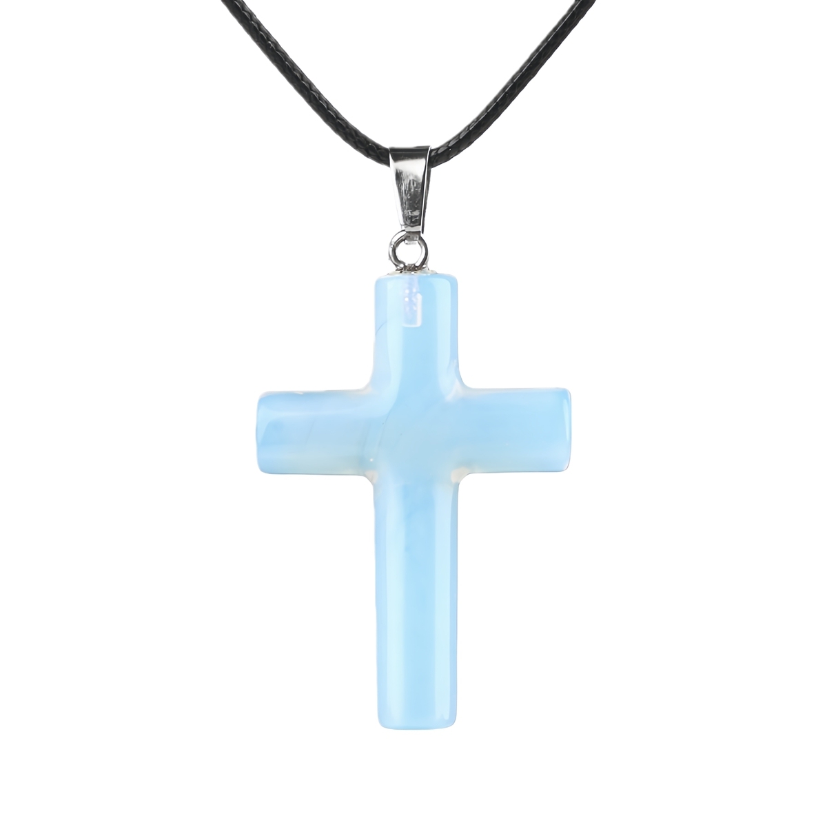 Natural Gemstone Cross Pendant for Making Jewelry-27x40MM