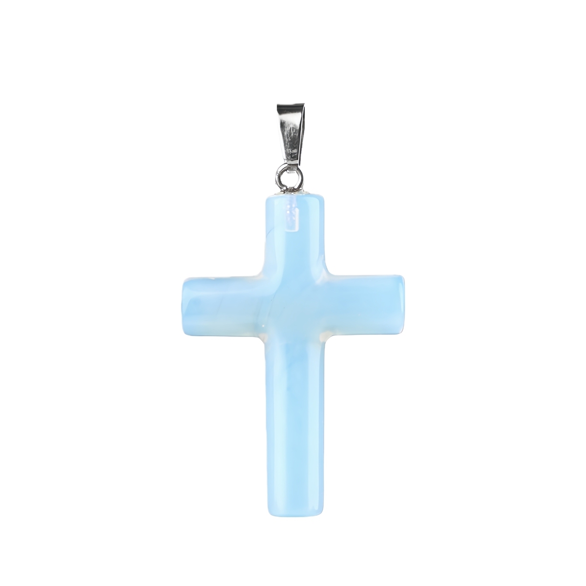 Natural Gemstone Cross Pendant for Making Jewelry-27x40MM