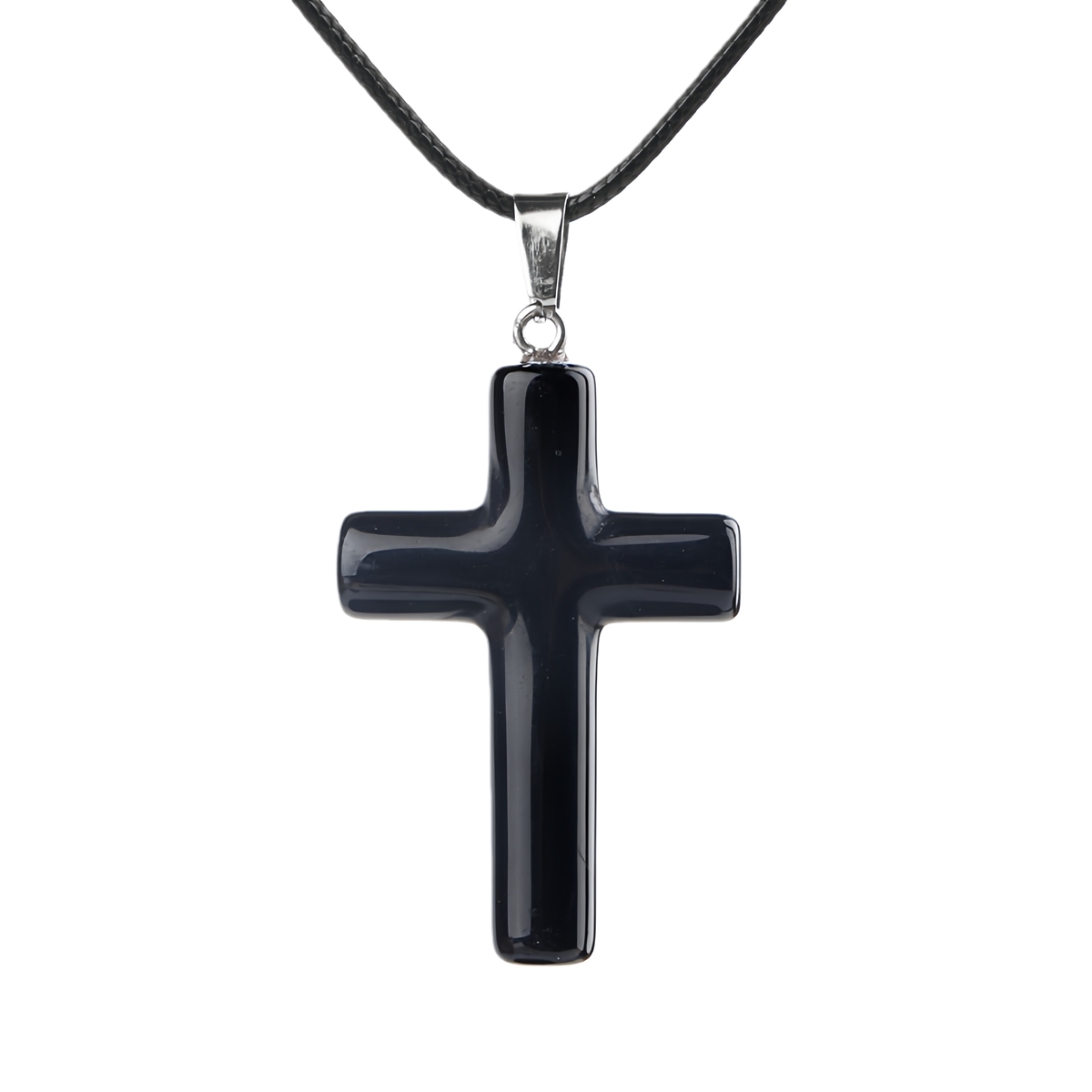 Natural Gemstone Cross Pendant for Making Jewelry-27x40MM