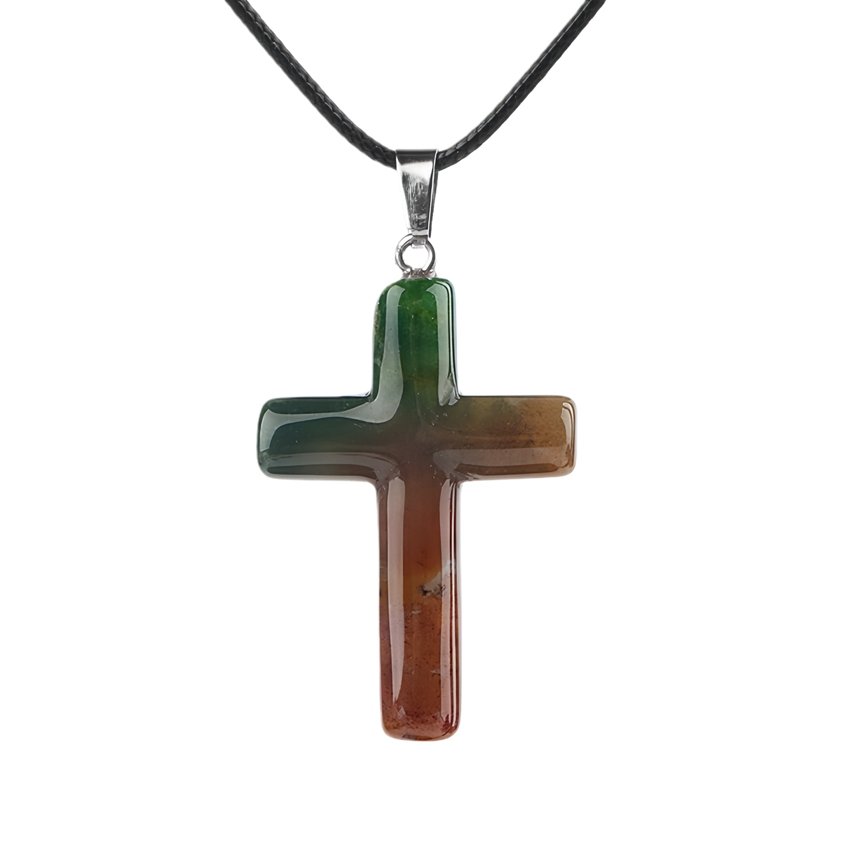 Natural Gemstone Cross Pendant for Making Jewelry-27x40MM