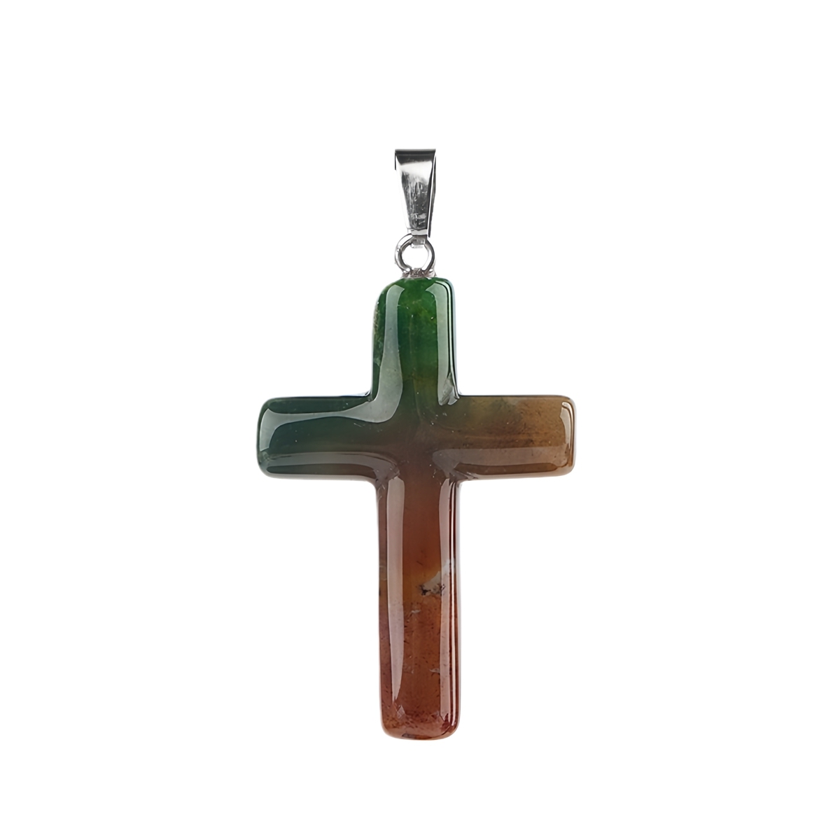 Natural Gemstone Cross Pendant for Making Jewelry-27x40MM