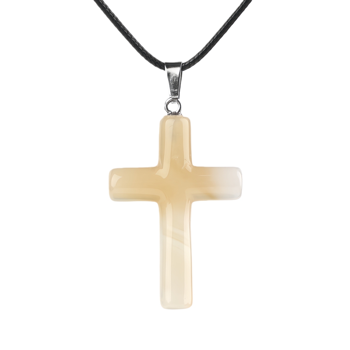 Natural Gemstone Cross Pendant for Making Jewelry-27x40MM
