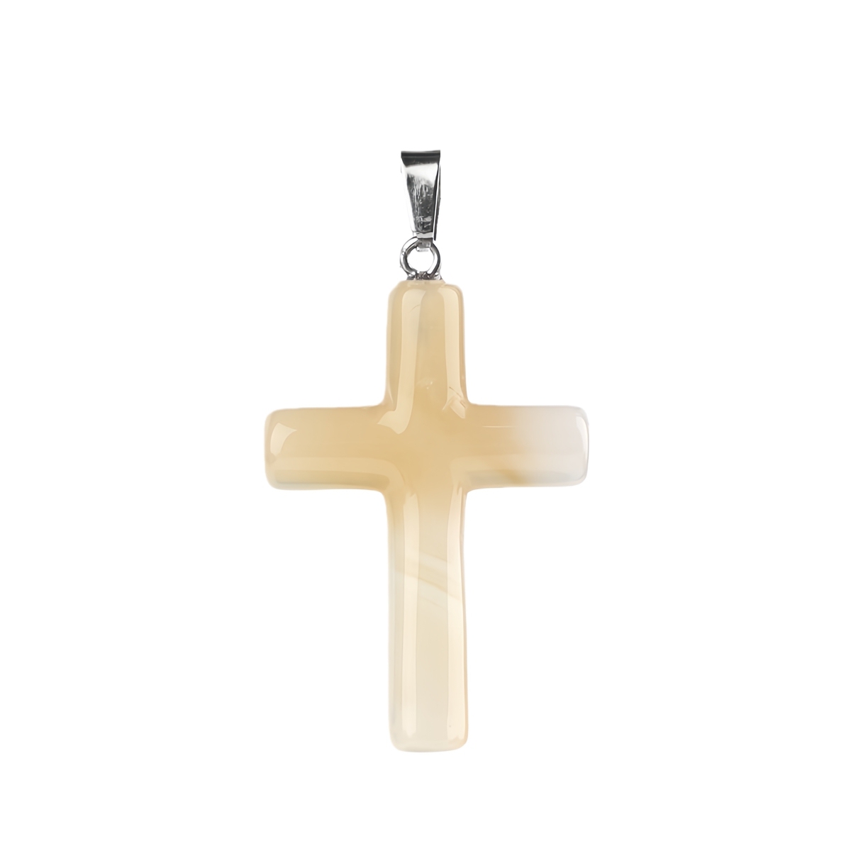 Natural Gemstone Cross Pendant for Making Jewelry-27x40MM