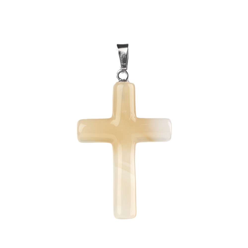 Natural Gemstone Cross Pendant for Making Jewelry-27x40MM