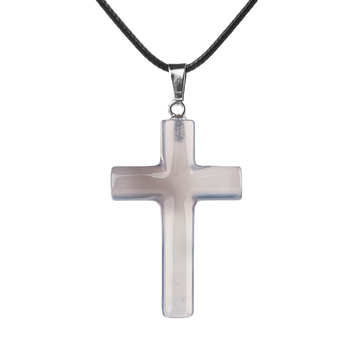 Natural Gemstone Cross Pendant for Making Jewelry-27x40MM