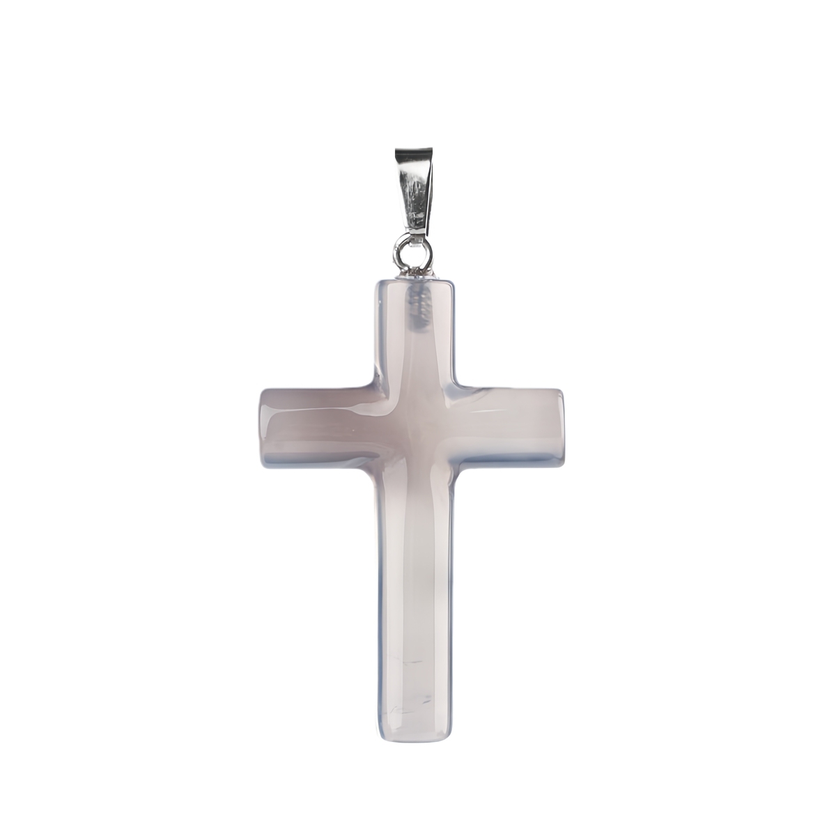 Natural Gemstone Cross Pendant for Making Jewelry-27x40MM