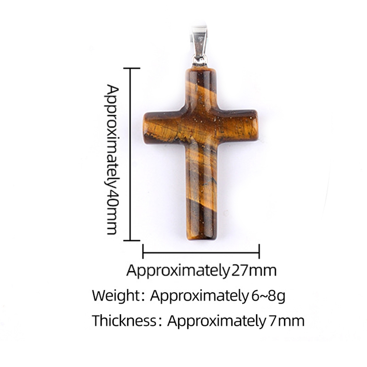 Natural Gemstone Cross Pendant for Making Jewelry-27x40MM