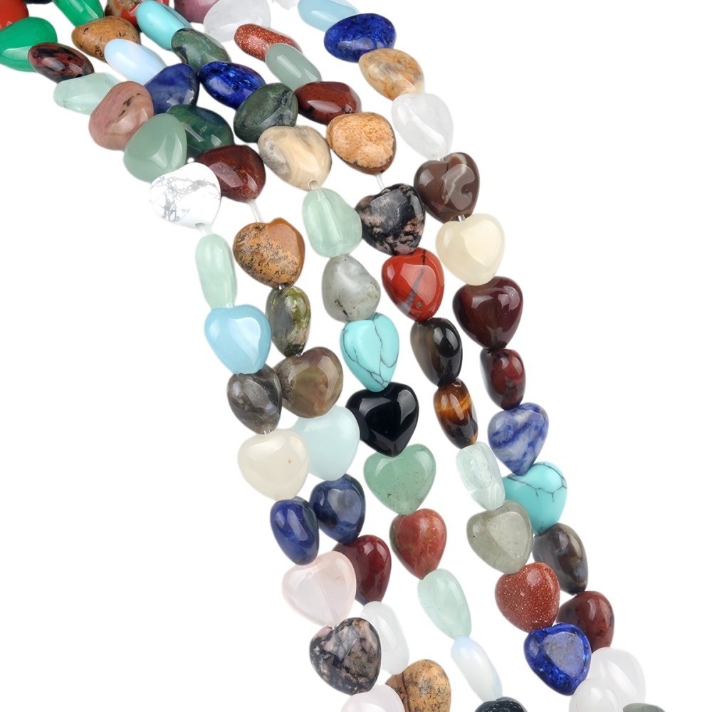 Loose 10MM Love Heart  Stone Beads for Making Jewelry 1 Strands