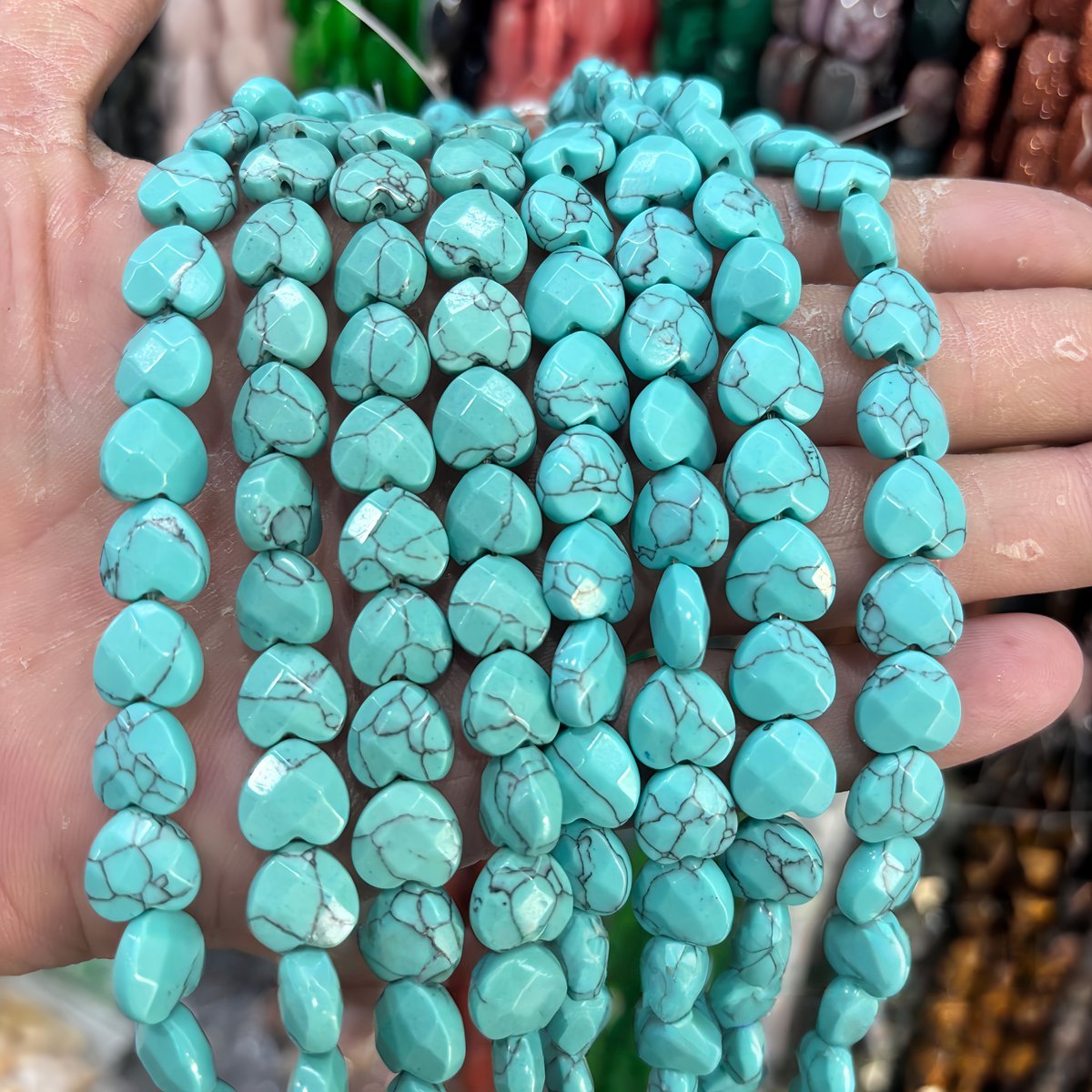 Loose 8MM Love Heart  Stone Beads for Making Jewelry Approx 24PCS & 20CM Strand