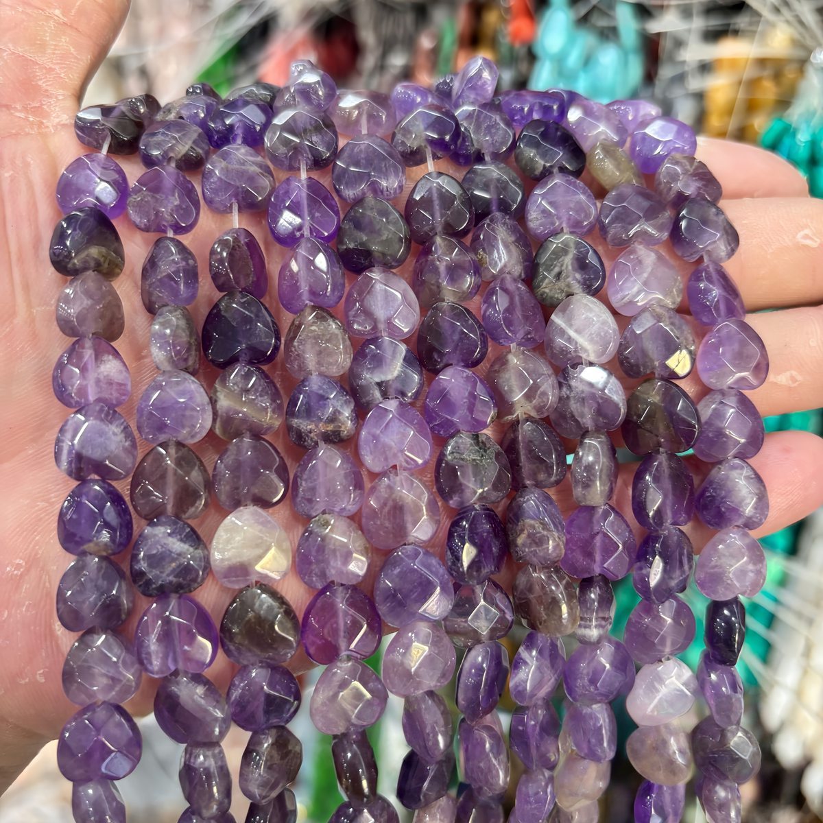 Loose 8MM Love Heart  Stone Beads for Making Jewelry Approx 24PCS & 20CM Strand