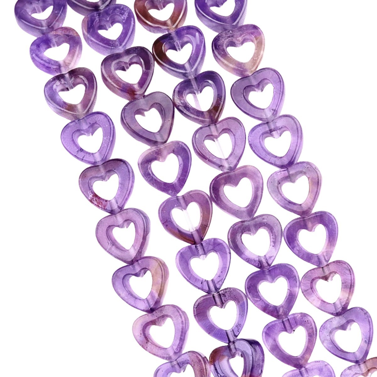Loose 10MM Love Hollow Heart  Stone Beads for Making Jewelry Approx 18PCS & 20CM Strand
